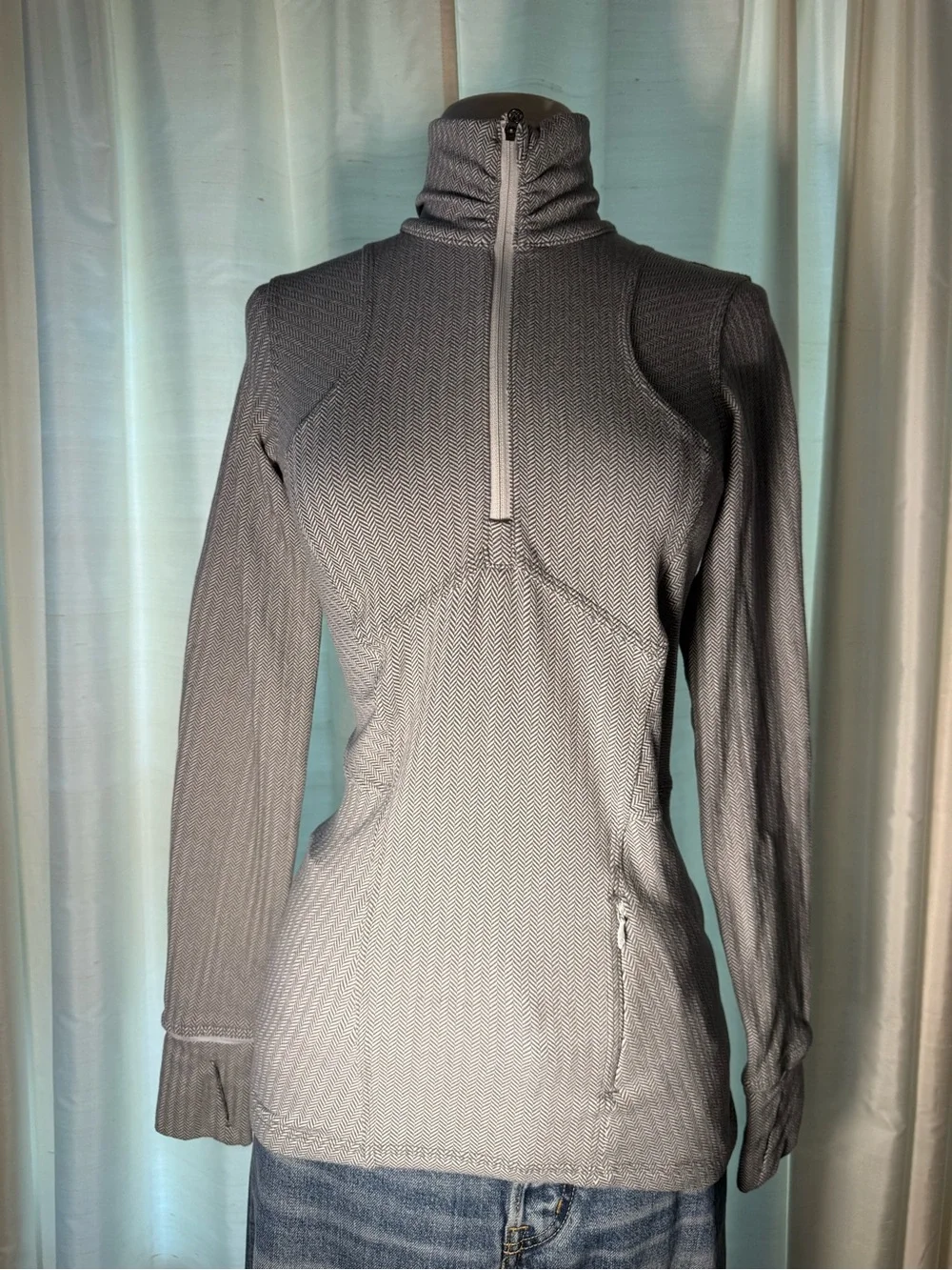 lululemon athletica Light Gray Half-Zip Pullover